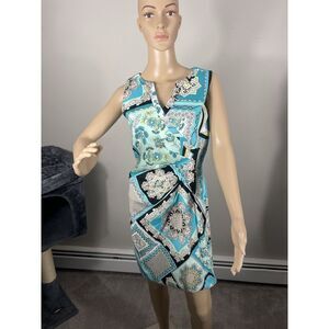 Spence Multicolored V Neck Sleeveless Dress, Size 8